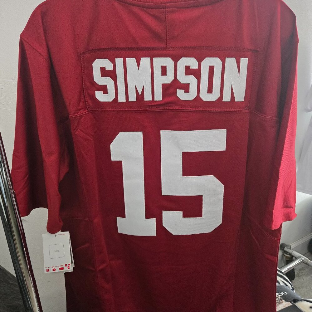 New Logo Athletic Men's Alabama Crimson Tide Cardinal/White  Football Jersey